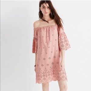 Madewell off the shoulder eyelet dress